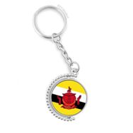 Diythinker Erkek Brunei Ulusal Bayrağı Asya Ülke Döndürülebilir Çok Renkli 3x9 cm Anahtarlık