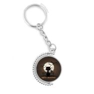 Diythinker Erkek Cadılar Bayramı Gece Kedi Catoon Döndürülebilir Çok Renkli 3x9 cm Anahtarlık