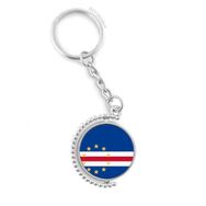 Diythinker Erkek Cape Verde Ulusal Bayrak Afrika Ülke Döndürülebilir Çok Renkli 3x9 cm Anahtarlık