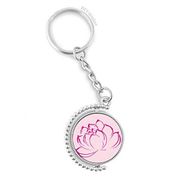 Diythinker Erkek Çiçek Bitki Lotus Çiçek Desenli Döndürülebilir Çok Renkli 3x9 cm Anahtarlık