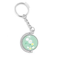 Diythinker Erkek Çiçek Bitkileri Yeşil Yapraklar Petal Döndürülebilir Çok Renkli 3x9 cm Anahtarlık