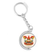 Diythinker Erkek Çin Stili Canavar Döndürülebilir Çok Renkli 3x9 cm Anahtarlık