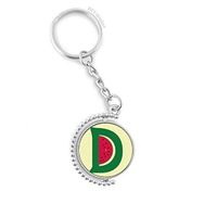 Diythinker Erkek D Alfabe Karpuz Meyve Sevimli Desen Döndürülebilir Çok Renkli 3x9 cm Anahtarlık