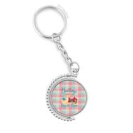 Diythinker Erkek Deve Kuş Kalesi Kırmızı Mavi Kare Döndürülebilir Çok Renkli 3x9 cm Anahtarlık