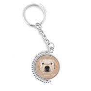 Diythinker Erkek Eğitimli Golden Retriever Yavru Köpek Hayvan Döndürülebilir Çok Renkli 3x9 cm Anahtarlık