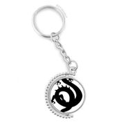 Diythinker Erkek Ejderha Silüeti Çin Çin Desenli Döndürülebilir Çok Renkli 3x9 cm Anahtarlık