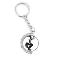 Diythinker Erkek Flute Celebrate Silhouette Meksika Dansı Meksika Döndürülebilir Çok Renkli 3x9 cm Anahtarlık