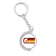 Diythinker Erkek Germary Ulusal Bayrağı Kırmızı Desen Döndürülebilir Çok Renkli 3x9 cm Anahtarlık