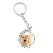 Diythinker Erkek Gülümseme Beyaz Köpek Evcil Hayvan Resmi Döndürülebilir Çok Renkli 3x9 cm Anahtarlık