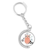 Diythinker Erkek Gülümseme Hayvan Pembe Kedi Döndürülebilir Çok Renkli 3x9 cm Anahtarlık