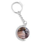 Diythinker Erkek Hayvan Büyük Kulak Kedi Fotoğraf Çekimi Döndürülebilir Çok Renkli 3x9 cm Anahtarlık