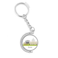 Diythinker Erkek İtalya Roma Manzara Ulusal Simge Döndürülebilir Çok Renkli 3x9 cm Anahtarlık