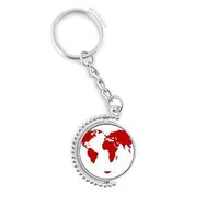 Diythinker Erkek Kalp Kırmızı Dünya Haritası Sevgililer Günü Döndürülebilir Çok Renkli 3x9 cm Anahtarlık