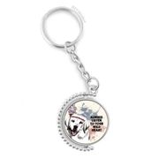 Diythinker Erkek Kıyafetleri Köpek Sevimli Suluboya İllüstrasyon Döndürülebilir Çok Renkli 3x9 cm Anahtarlık