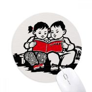 Dıythinker Erkek Kız Bench Kitap Vatanseverlik Çin Baskılı Yuvarlak Kaymaz Kauçuk Mouse Pad