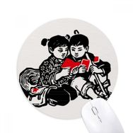 Dıythinker Erkek Kız Şapka Sırt Çantası Kitap Vatanseverlik Baskılı Yuvarlak Kaymaz Kauçuk Mouse Pad