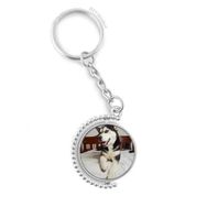 Diythinker Erkek Köpek Hayvan Oda Husky Resim Döndürülebilir Çok Renkli 3x9 cm Anahtarlık