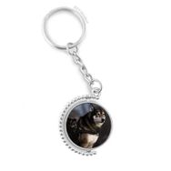 Diythinker Erkek Köpek Husky Hayvan Yalnız Gece Döndürülebilir Çok Renkli 3x9 cm Anahtarlık