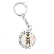 Diythinker Erkek Köpek Kıyafetleri Suluboya Güzel İllüstrasyon Döndürülebilir Çok Renkli 3x9 cm Anahtarlık