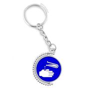 Diythinker Erkek Korozyon Mavi Kare Uyarı İşareti Döndürülebilir Çok Renkli 3x9 cm Anahtarlık