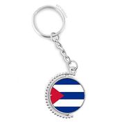 Diythinker Erkek Küba Ulusal Bayrağı Kuzey Amerika Ülke Döndürülebilir Çok Renkli 3x9 cm Anahtarlık
