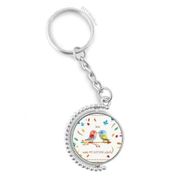 Diythinker Erkek Kuşlar Sonbahar Renkli Döndürülebilir Çok Renkli 3x9 cm Anahtarlık