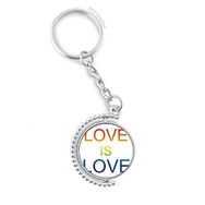 Diythinker Erkek LGBT Gökkuşağı Bayrağı Aşk Döndürülebilir Çok Renkli 3x9 cm Anahtarlık