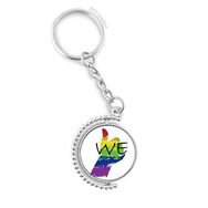 Diythinker Erkek LGBT Gökkuşağı Bayrağı Döndürülebilir Çok Renkli 3x9 cm Anahtarlık