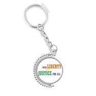 Diythinker Erkek LGBT Gökkuşağı Bayrağı Özgürlük ve Adalet Döndürülebilir Çok Renkli 3x9 cm Anahtarlık