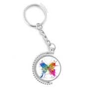 Diythinker Erkek Mürekkep Boyama Tarzı Kelebek Döndürülebilir Çok Renkli 3x9 cm Anahtarlık