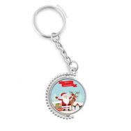 Diythinker Erkek Noel Baba Geyik Penguen Festival Döndürülebilir Çok Renkli 3x9 cm Anahtarlık