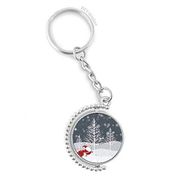 Diythinker Erkek Noel Baba Kar Tanesi Ağacı Döndürülebilir Çok Renkli 3x9 cm Anahtarlık
