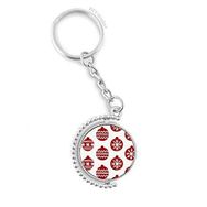 Diythinker Erkek Noel Kar Tanesi Çizgi Kırmızı Festival Döndürülebilir Çok Renkli 3x9 cm Anahtarlık