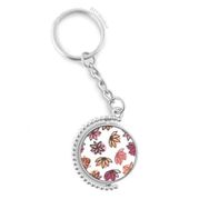 Diythinker Erkek Petal Soyut Bitkiler Sanat Deseni Döndürülebilir Çok Renkli 3x9 cm Anahtarlık