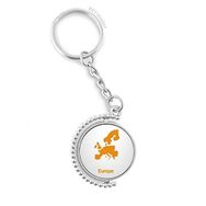 Diythinker Erkek Sarı Avrupa İllüstrasyon Haritası Desen Döndürülebilir Çok Renkli 3x9 cm Anahtarlık