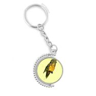 Diythinker Erkek Sarı Budgie Papağan Kuş Döndürülebilir Çok Renkli 3x9 cm Anahtarlık