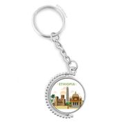 Diythinker Erkek Şehir Kalesi Etiyopya Döndürülebilir Çok Renkli 3x9 cm Anahtarlık