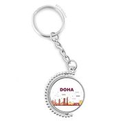 Diythinker Erkek Şehir Simgesi İnşaat Doha Döndürülebilir Çok Renkli 3x9 cm Anahtarlık