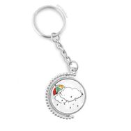 Diythinker Erkek Şemsiye Hava Bulut İllüstrasyon Desen Döndürülebilir Çok Renkli 3x9 cm Anahtarlık