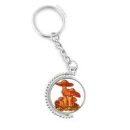 Diythinker Erkek Sevimli Turuncu Mantar Yaratığı İllüstrasyon Döndürülebilir Çok Renkli 3x9 cm Anahtarlık