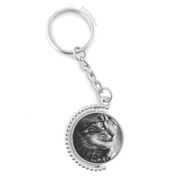 Diythinker Erkek Siyah Beyaz Kedi Profil Vahşi Hayvan Döndürülebilir Çok Renkli 3x9 cm Anahtarlık