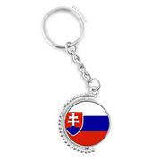 Diythinker Erkek Slovakya Ulusal Bayrağı Avrupa Ülke Döndürülebilir Çok Renkli 3x9 cm Anahtarlık