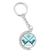 Diythinker Erkek Spor Kayak Botları Suluboya Desen Döndürülebilir Çok Renkli 3x9 cm Anahtarlık