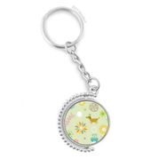 Diythinker Erkek Taze Stil Çiçek Köpek Desenli Döndürülebilir Çok Renkli 3x9 cm Anahtarlık