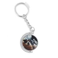 Diythinker Erkek Tembel Köpek Hayvan Duygusal Resim Döndürülebilir Çok Renkli 3x9 cm Anahtarlık