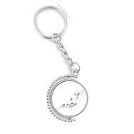 Diythinker Erkek Yaprak Ateş Balonu Şapka Kamera Suluboya Boyama Döndürülebilir Çok Renkli 3x9 cm Anahtarlık