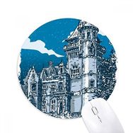Dıythinker Eski Kale Ortaçağ Şövalyeleri Avrupa Amblemi Baskılı Yuvarlak Kaymaz Kauçuk Mouse Pad