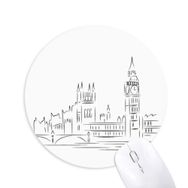 Dıythinker Eskiz Birleşik Krallık Simgesi Bayrak İşareti İllüstrasyon Baskılı Yuvarlak Kaymaz Kauçuk Mouse Pad