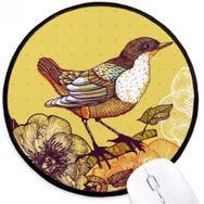 Dıythinker Eskiz Güzel Kuş Çiçekler Yuvarlak Kaymaz Mouse Pad