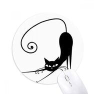 Dıythinker Esnek Siyah Kedi Cadılar Bayramı Hayvan Sanat Silüeti Baskılı Yuvarlak Kaymaz Kauçuk Mouse Pad